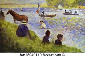 1883 84 Art Print - Horse And Boat (Study For Bathers At Asnières)