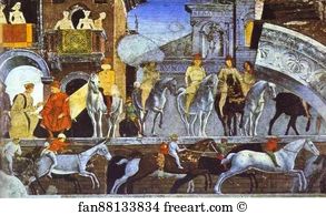 1470s Fresco Palazzo Schifanoia Art Print - Horse Race