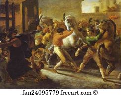 Jean Louis Andre Theodore Gericault Art Print - Horse Races In Rome