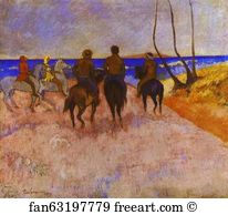 Horsemen On The Beach Art Print - Horsemen On The Beach