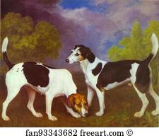 Bitch Art Print - Hound And Bitch In A Landscape