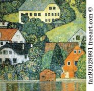 House Art Print - Houses At Unterach On The Attersee