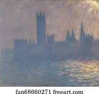 Effect Art Print - Houses Of Parliament, Sunlight Effect (Le Parlement, Effet De Soleil)