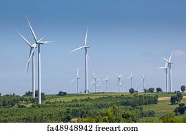 Free Huay Bong Wind Farm With Blue Sky In Thailand Art Prints and Artworks | FreeArt