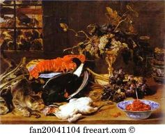 Frans Snyders Art Print - Hungry Cat With Still Life
