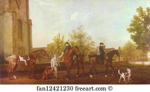 Setting Art Print - Huntsmen Setting Out From Southill, Bedfordshire