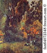 Under Art Print - Huts Under Trees