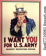Forth Art Print - I Want You For The U. S. Army - Nearest Recruiting Station