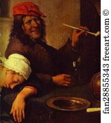 39 X 30 Cm The Hermitage Art Print - Idlers. Detail