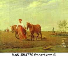 1827 Oil On Canvas The Tretyakov Gallery Art Print - In The Fields. Spring