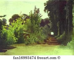 Watercolor Art Print - In The Grove Of Medon Near Paris