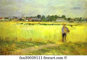 Berthe Morisot Art Print - In The Wheatfields At Gennevilliers