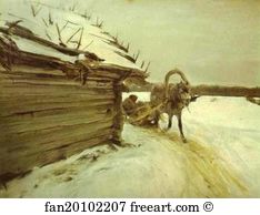 Pastel On Cardboard The Russian Museum Art Print - In Winter