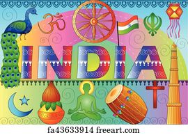 Free art print of India background showing its incredible culture and  diversity with monument, festival | FreeArt | fa43306971