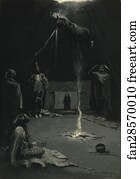  Art Print - Indian Fire God (The Going Of The Medicine-Horse)