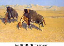 Frederic Art Print - Indians Simulating Buffalo