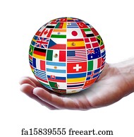 World Flags Art Print - International Global Business Concept