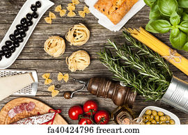 Free art print of Italian cuisine food. Still life with traditional ...