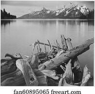 Background Art Print - Jackson Lake In Foreground, With Teton Range In Background, View Looking Southwest From North End Of The Lake. Grand Teton National Park, Wyoming. Photographs Of National Parks And Monuments, Compiled 1941 - 1942, Documenting The Period Ca. 1933 - 1942.