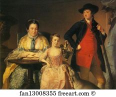 Joseph Art Print - James And Mary Shuttleworth With One Of Their Daughters
