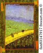 Bridge In The Rain After Hiroshige Art Print - Japonaiserie: Bridge In The Rain (After Hiroshige)
