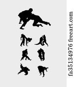 Free art print of Jiu-jitsu and judo wrestlers. Jiu-jitsu and judo ...