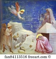 1304 1306 Fresco Capella Degli Scrovegni Art Print - Joachim's Dream