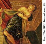 Potiphar Art Print - Joseph And Potiphar's Wife. Detail