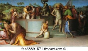 Jacopo Carrucci Art Print - Joseph Revealing Himself To His Brothers. Detail