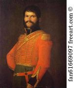 1814 Oil On Canvas Private Collection Art Print - Juan Martin Diaz, El Empecinado