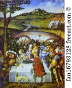 Schlossmuseum Art Print - Judith Dining With Holofernes