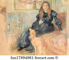 Greyhound Art Print - Julie Manet And Her Greyhound, Laertes