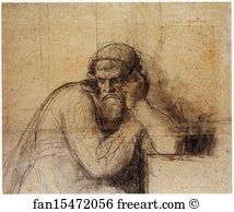 Black Chalk And Graphite On Paper Art Print - King Saul