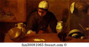 The Supper At Emmaus Art Print - Kitchen Maid With The Supper At Emmaus