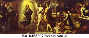 1646 Oil On Canvas Louvre Art Print - La Cuisine Des Anges