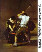 1812 Oil On Canvas Art Print - La Fragna (The Smithy)