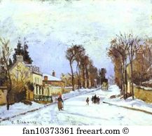 Route Art Print - La Route De Versailles A Louveciennes (Effet De Neige)