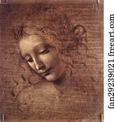 Vinci Art Print - La Scapigliata - Female Head