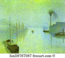 Fog Art Print - Lacroix Island, Rouen, In Fog