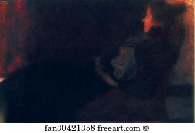 Fireplace Art Print - Lady By The Fireplace