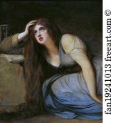 1782 Oil On Canvas Private Collection Art Print - Lady Hamilton As Mary Magdalene