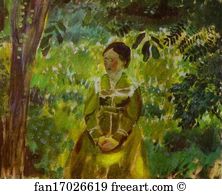 Astrakhan Art Print - Lady In A Garden