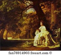 1770 Art Print - Lady Reading In A Wooded Park