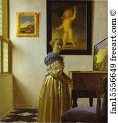 Virginal Art Print - Lady Standing At A Virginal