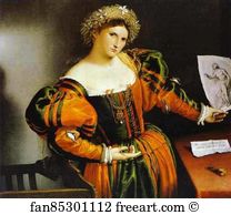 Lucretia Art Print - Lady With A Drawing Of Lucretia
