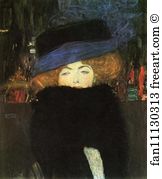 Lady Art Print - Lady With Hat And Featherboa