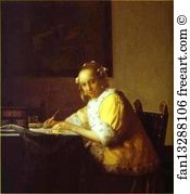 Writing Art Print - Lady Writing A Letter