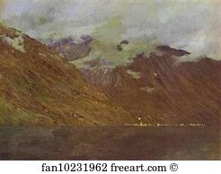 1894 Oil On Canvas The Russian Museum Art Print - Lake Como