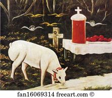 Lamb Art Print - Lamb And Easter Table With Flying Angels