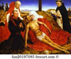C 1465 Oil On Panel Art Print - Lamentation Of Christ